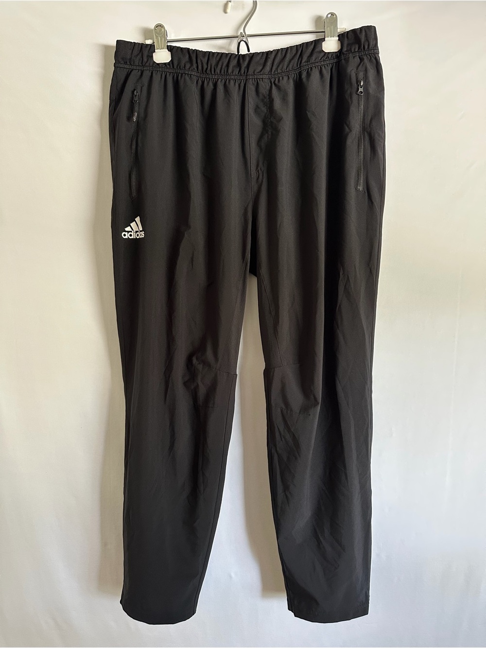 Adidas Men’s Black Track Pants- XL Zippers At Ankles